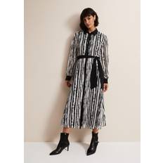 Stripes - Women Dresses Phase Eight Serena Striped Midi Dress, Black/Ivory