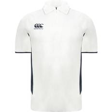 Canterbury Childrens Unisex Pro Cricket Kids Off White Polo Shirt Off-White