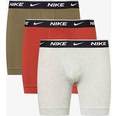 Men - Orange Underwear Nike Mens Multi Branded-waistband Pack of Three Stretch-cotton Boxer Briefs