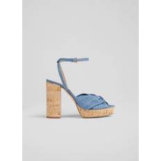 Denim Slippers & Sandals LK Bennett Womens Amanda Formal Sandals, Blue Denim