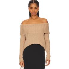 Favorite Daughter Women's Andrea Wool-Cashmere Off-The-Shoulder Sweater Almond Almond