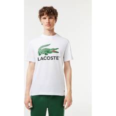 Lacoste T-shirts Lacoste Cotton Jersey Signature Print T-shirt White