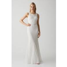 White - Women Dresses Coast Premium Linear Embellished Wedding Dress Ivory