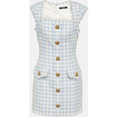 Checkered - Women Dresses Balmain Gingham Tweed Dress