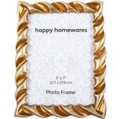 Gold Photo Frames Happy Homewares Modern Designer Resin 5x7 Picture with 3D Ripple Edge Tone Photo Frame