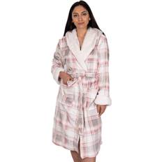 Checkered Sleepwear Light & Shade Checked Super Cosy Robe Pink
