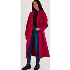 Pink Coats Monsoon Fay Double Breasted Wool Blend Coat