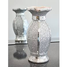 Vases DEENZ Silver Ceramic Mirrored Glitter Flower Vase