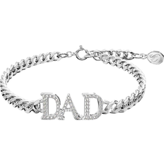 Men - Transparent Bracelets Swarovski Father's Day - Dad Bracelet - Silver/Crystal