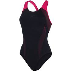 Speedo Women's Plastisol Laneback Swimsuit Black/Red