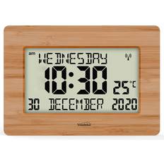 Youshiko Uk Controlled With Large Lcd, Silent Operation, Display Wall Clock