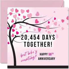 STUFF4 Funny 56th Anniversary card for Wife or Husband 20454 Days Together I Love You gifts, Happy 56th Wedding Anniversary cards for Partner, 57 x 57 In