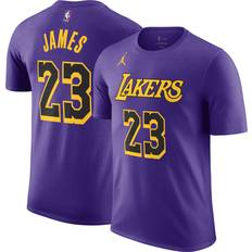 Jordan Nike Men's Los Angeles Lakers LeBron James #23 Purple T-Shirt, Holiday Gift