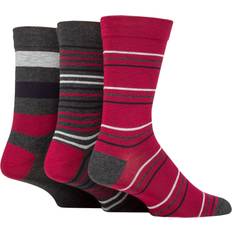 Stripes Socks SockShop Pair Comfort Cuff Gentle Bamboo Striped with Smooth Toe Seams Burgundy 12-14