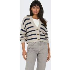 V-Neck Cardigans Only Knitted Cardigan With Stripes
