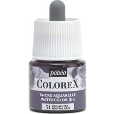 Black Water Colours Pebeo Colorex Watercolour Ink 45ml Neutral Grey