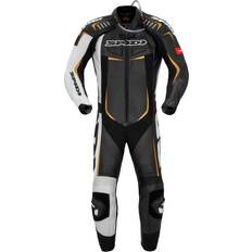 Spidi Track Wind Pro One Piece Motorcycle Leather Suit, black-gold, 54, black-gold