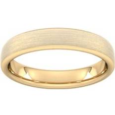 Rings Goldsmiths 4mm Traditional Court Heavy Matt Finished Wedding Ring In Carat Yellow Ring