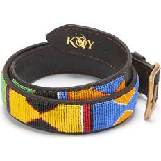 Yellow Belts KOY Maasai Jua Wide Belt, Red/Yellow