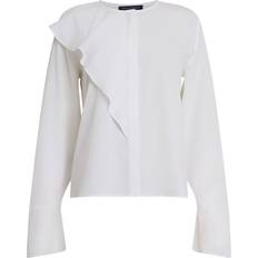 French Connection Women Shirts French Connection Crepe Asymmetrical Frill Shirt X/SMALL, WINTER WHITE