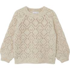 Beige Knitted Sweaters Name It Tassie Long Sleeved Knitted Pullover - Pure Cashmere (13225025)