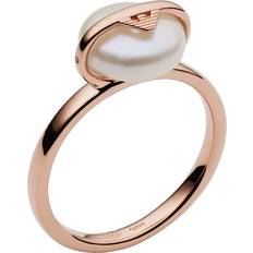 Emporio Armani Logo Ring - Rose Gold/Pearl