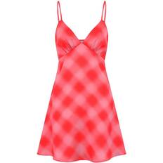 Checkered - Women Dresses Omnes Women's Cecilie Mini Dress in Red