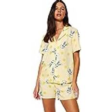 Yellow Sleepwear Trendyol Collection Collection Pyjama Set Gelb Print für Damen