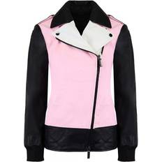 Armani Outerwear Armani Exchange Leather Womens Black/Pink Jacket Black/White Viscose