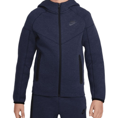 Nike tech fleece hoodie junior Nike Boy's Sportswear Tech Fleece Full-Zip Hoodie - Obsidian Heather/Black/Black (FD3285-473)