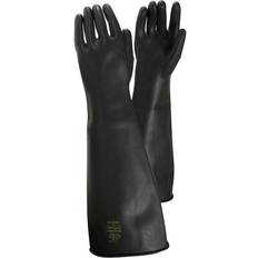Tegera Ansell AlphaTec 87-108 Chemikalienschutz-Handschuhe aus Latex, Wiederverwendbare Chemie-Handschuhe für Industrie, Lebensmittel Geeignet, Gummi Arbeitshandschuhe, Schwarz, Größe 1 Paar