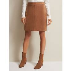 Brown Skirts Phase Eight Women's Darya Faux Suede Mini Skirt