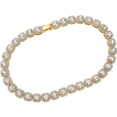 Fashion Bling Tennis Necklace - Gold/Transparent