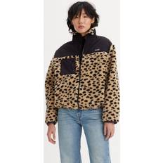 Levi's L - Women Outerwear Levi's Bigfoot Sherpa Fleece Jacket, Leopard Almond Buff