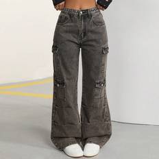 Brown - Women Jeans Shein Women'S Flap Pocket Denim Jeans