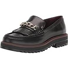 Franco Sarto Womens Limit Moc Faux Leather Chain Loafers