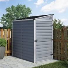 Plastic Sheds 6 4 Single Door Pent Plastic Shed with Skylight Roofing Light (Building Area )