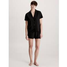 Calvin Klein Women Jumpsuits & Overalls Calvin Klein Womens Black Notch-lapel Jersey Pyjamas