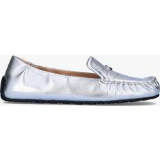 Silver Loafers Coach Ronnie Silver Metallic Leather Loafers 6, Colour: Silver
