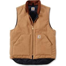 Carhartt Men - XL Vests Carhartt Relaxed Fit Firm Duck Insulated Rib Collar Vest - Brown