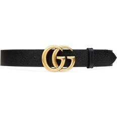 High Collar Clothing Gucci GG Marmont Thin Belt - Black