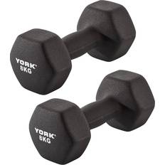 York Fitness Neoprene Hex Dumbbells 2 x 8kg