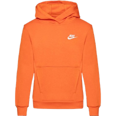 Orange Hoodies Children's Clothing Nike Big Kid's Sportswear Club Fleece Pullover Hoodie - Campfire Orange/White (FD3000-893)
