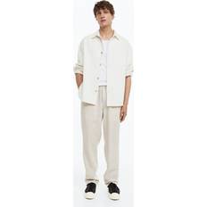 H&M Men White Regular Fit Linen trousers
