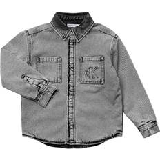 Calvin Klein Outerwear Calvin Klein Kids' Logo Padded Overshirt Jacket, Stone Light Grey