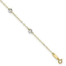 Primal Gold Circle Disc Anklet in 14k White and Yellow Tt Tt