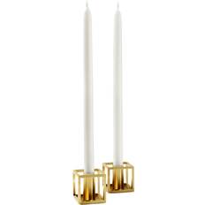 Audo Copenhagen Kubus Micro Gold Plated Candlestick 3.5cm 2pcs