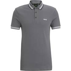 Hugo Boss Men - W36 Clothing Hugo Boss Paddy Polo Shirt with Contrast Logo - Grey