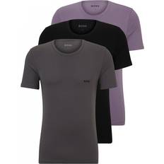 Hugo Boss Men T-shirts Hugo Boss Classic T-shirt 3-pack - Black/Purple/Charcoal