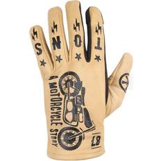 Helstons Kustom Summer Leather Beige Gloves T12
